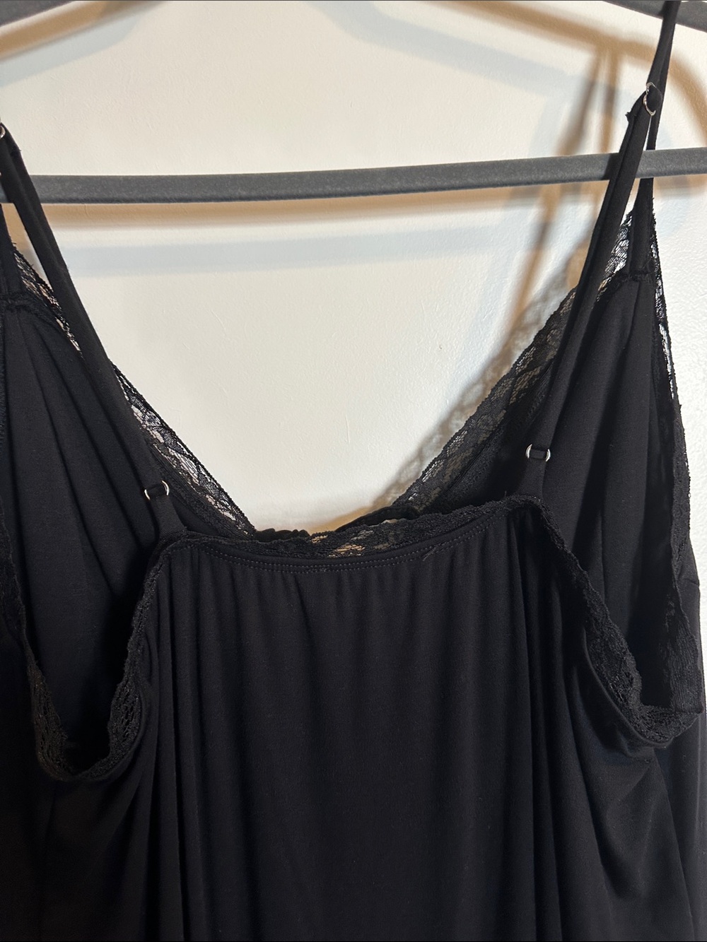 Foxblood Spaghetti Strap Dress with Slit, Keyhole, and Lace Detail 3x - Picture 7 of 7
